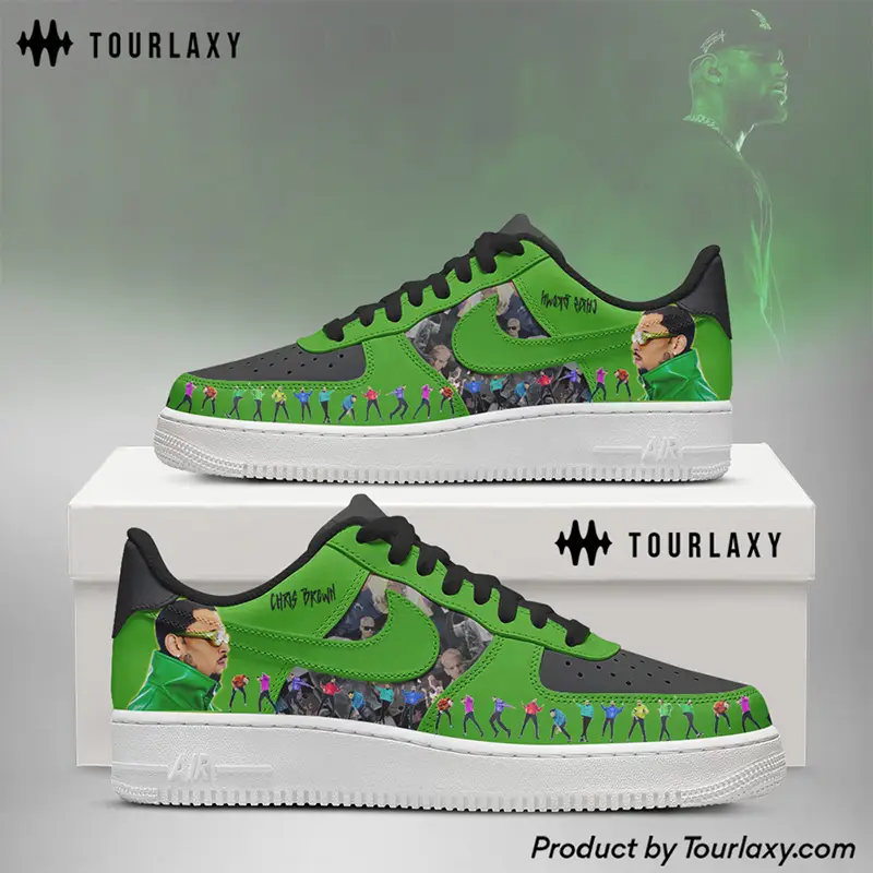 Green Chris Brown Air Force 1 Shoes 