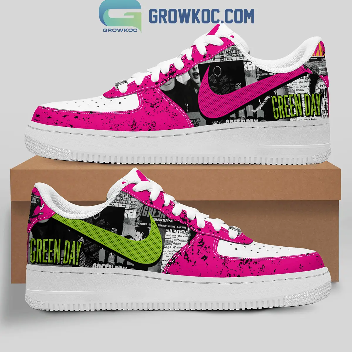 Green Day American Idiot Pink Air Force 1 Shoes