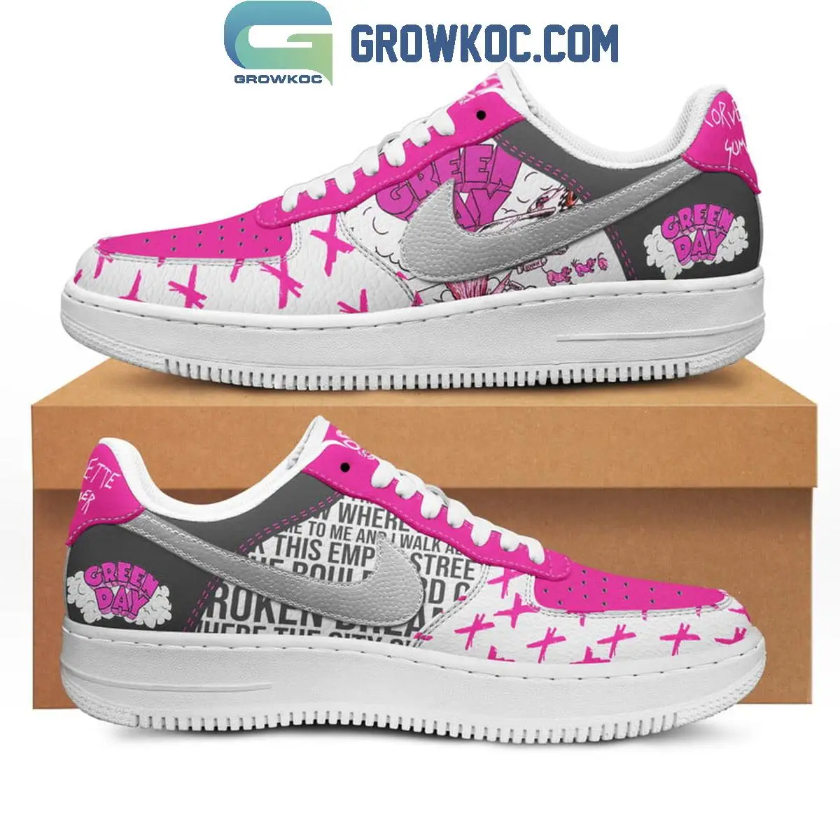 Green Day Corvette Summer Dookie Fan Air Force 1 Shoes