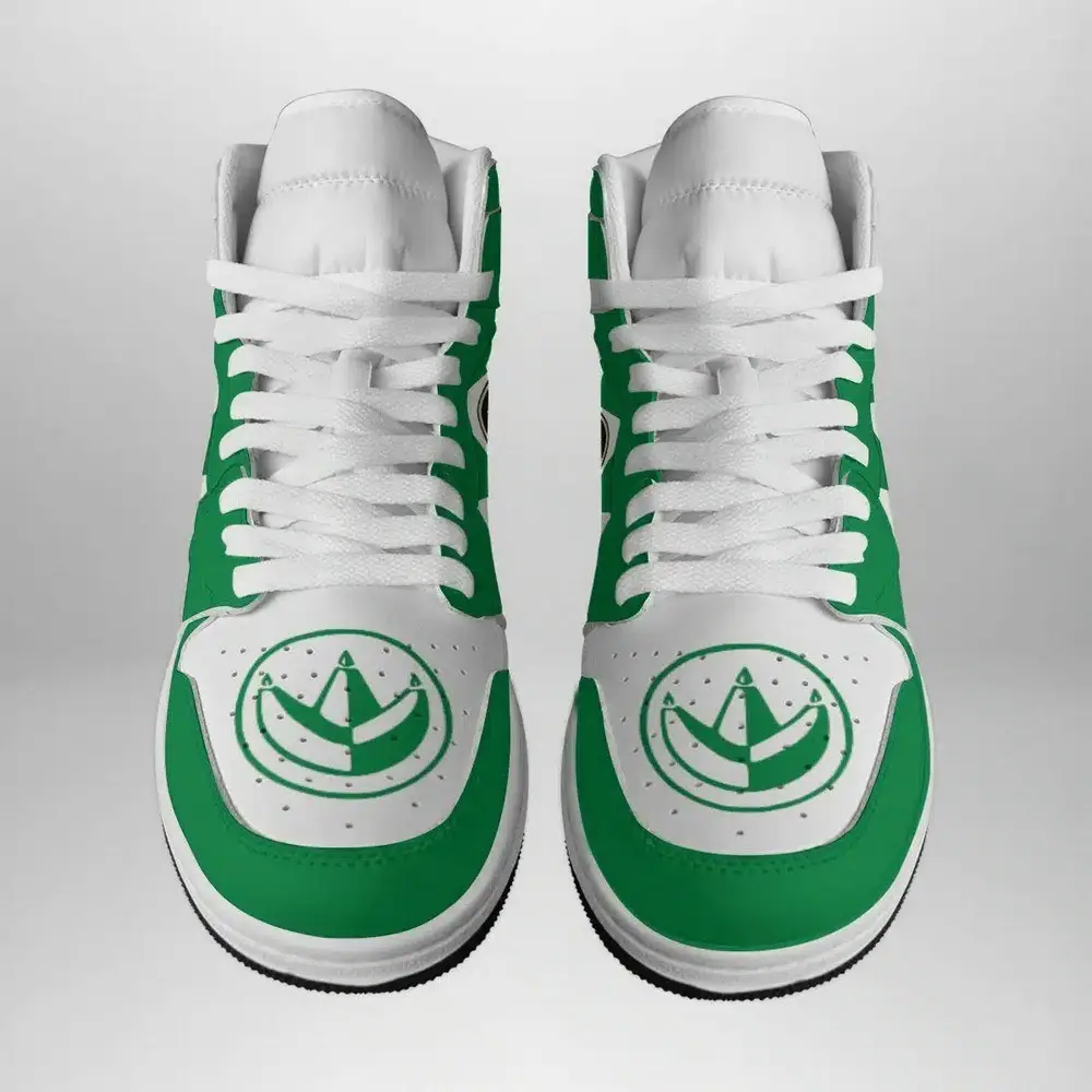 Green Ranger Mighty Morphin Power Rangers AJ1 High Top Shoes