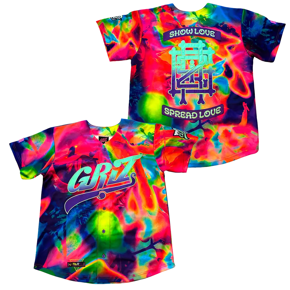 Griz Merch GRiZ Infra Rad Button Up Baseball Jersey Gifts For DJ Fans - Tazila