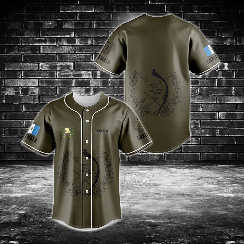Guatemala Heritage Baseball Jersey - Custom Name & Flag Design, Unisex Fit