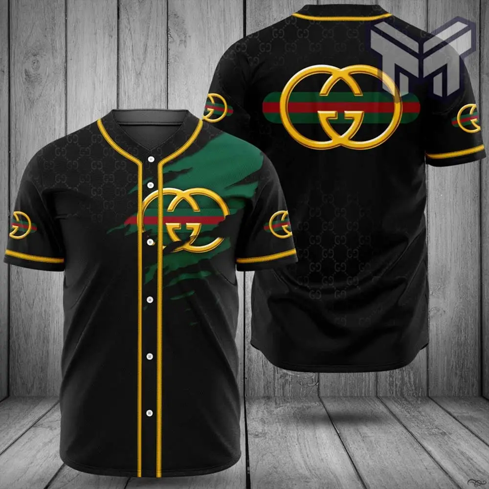 Gucci Black Baseball Jersey Shirt Luxury Clothing Clothes Sport Outfit For Men Women Hot  Type01