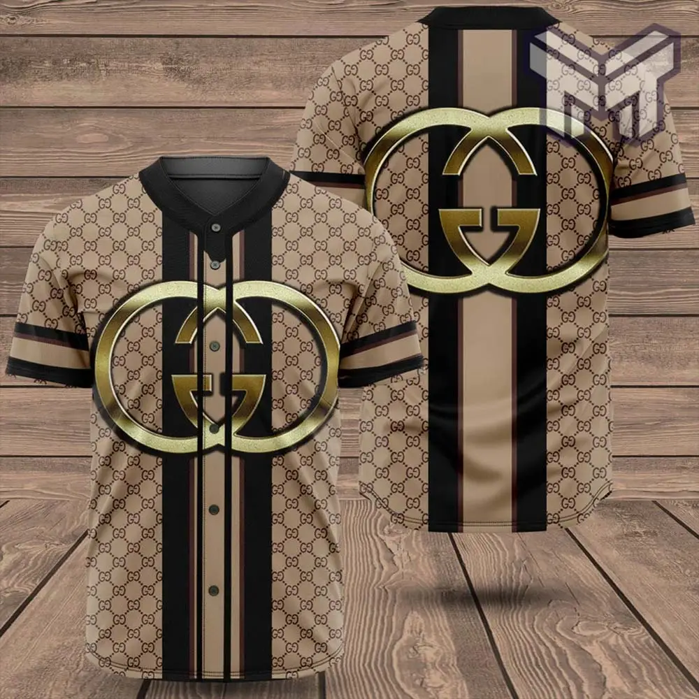 Gucci Brown Baseball Jersey Shirt Luxury Clothing Clothes Sport For Men Women Hot