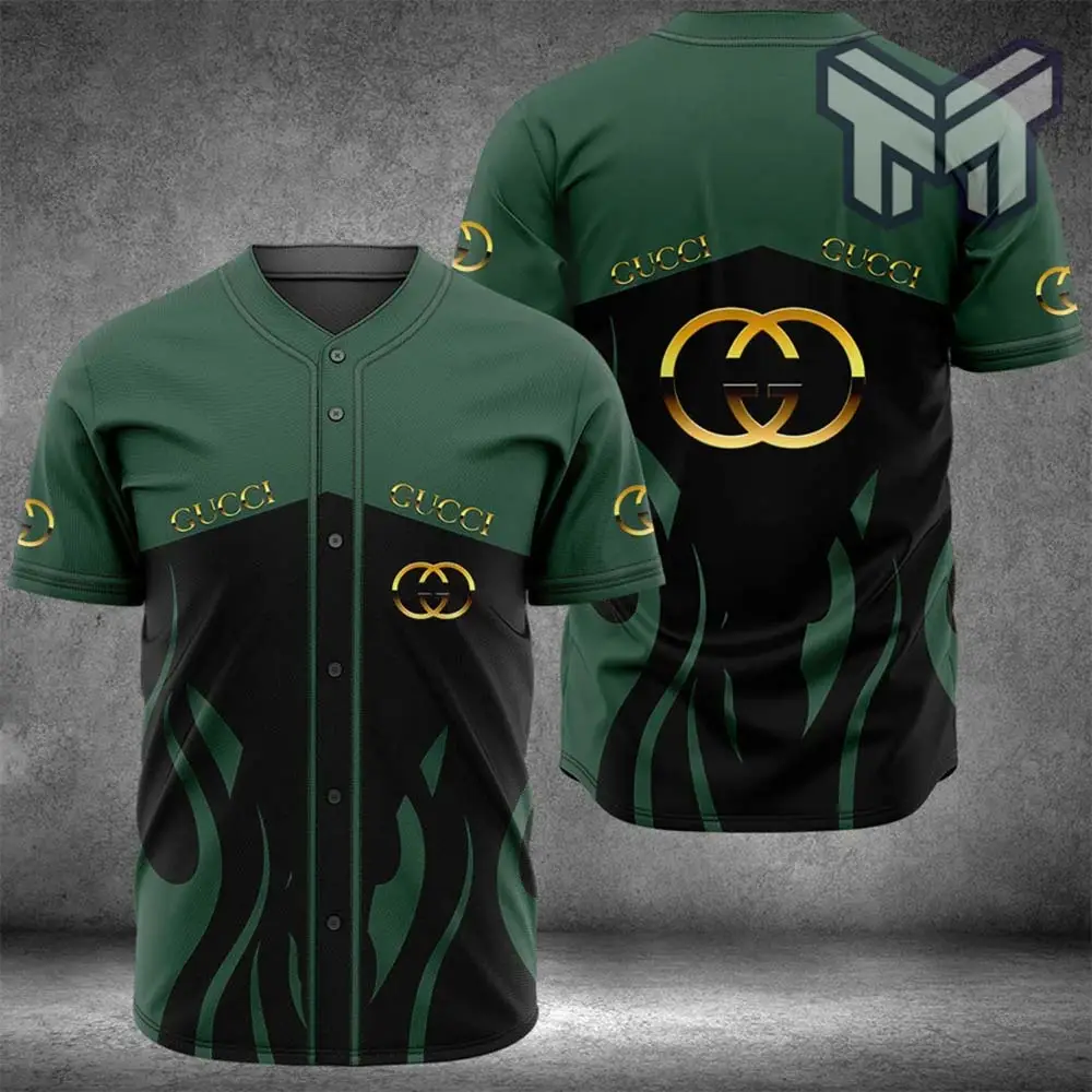 Gucci Green Baseball Jersey Shirt Luxury Clothing Clothes Sport For Men Women Hot  Type02