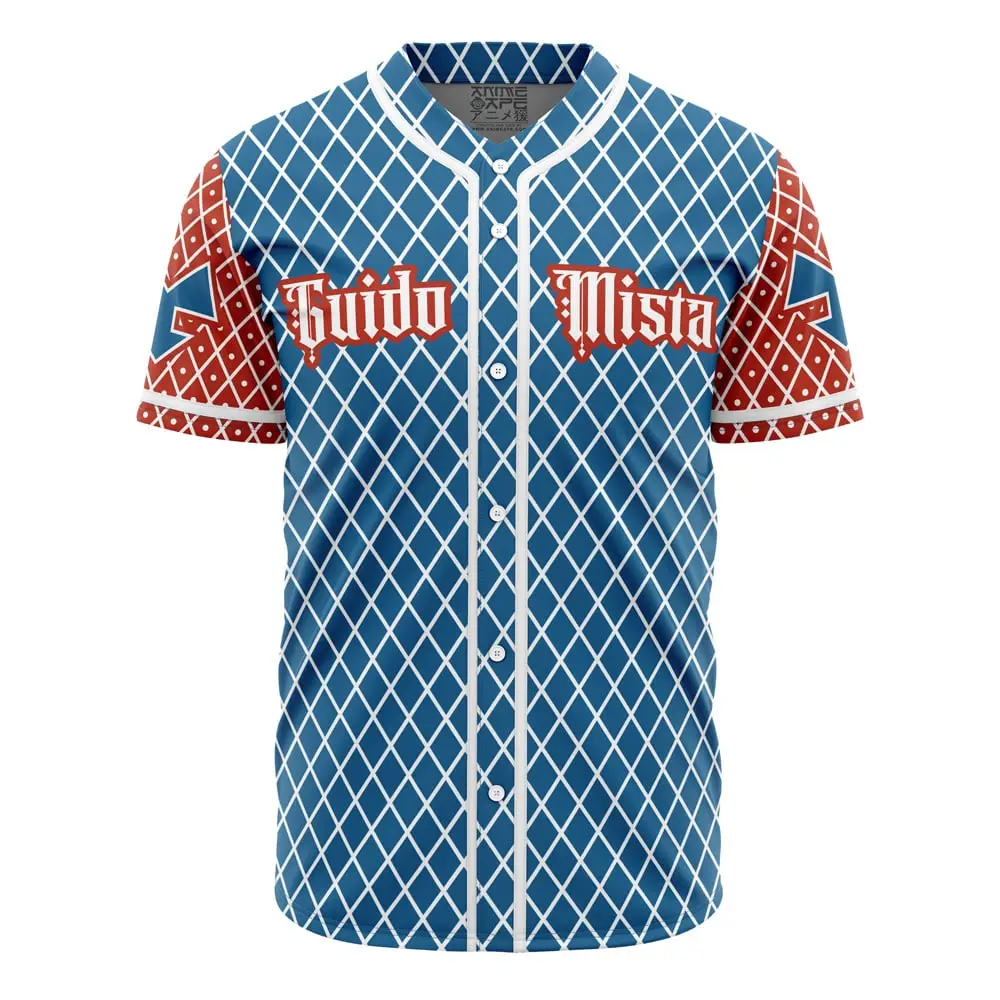 Guido Mista Jojo’S Bizarre Adventure Baseball Jersey Guido Mista Jojo’S Bizarre Adventure Baseball Jersey - Image 1
