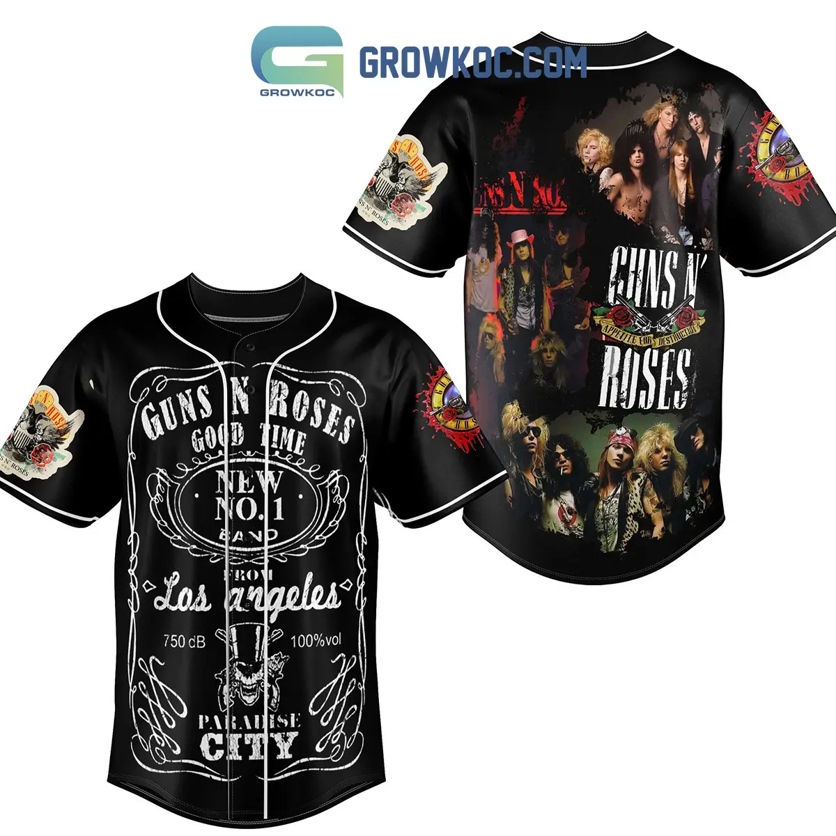 Gun N' Roses Good Time Paradise City Baseball Jersey
