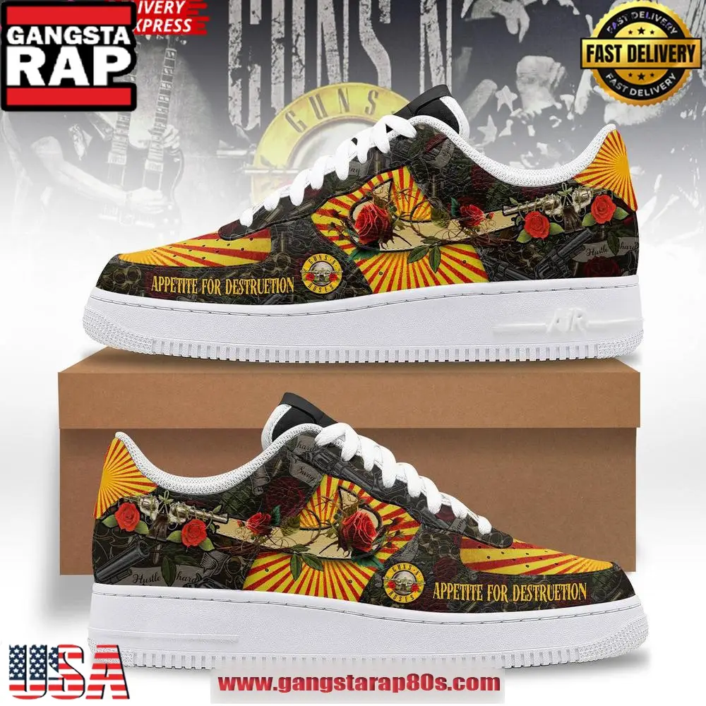 Guns N’ Roses Appetite for Destruction Special Edition Air Force 1 Sneakers Shoes