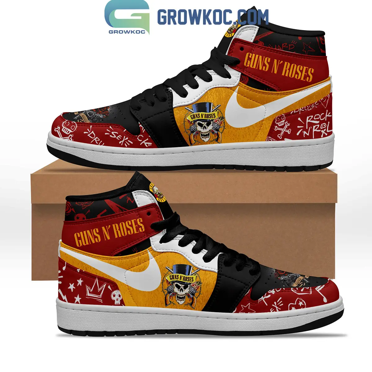 Guns N' Roses Rock And Roll Love Fan Air Jordan 1 Shoes