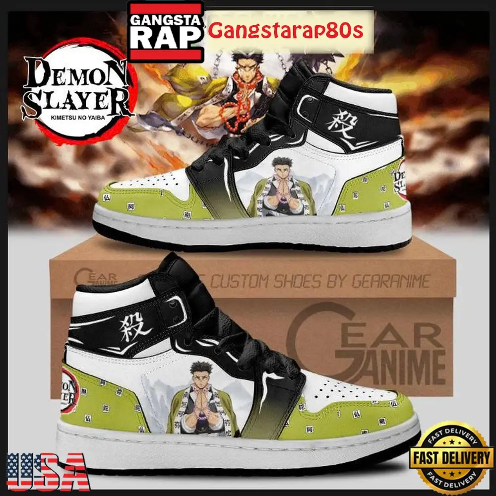 Gyomei Himejima Demon Slayer Air Jordan 1 Shoes Running Sneakers