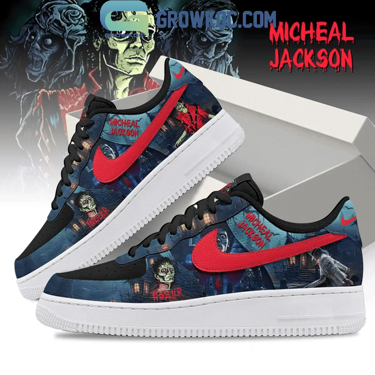 Halloween Michael Jackson Thriller Air Force 1 Shoes Halloween Michael Jackson Thriller Air Force 1 Shoes - Image 1