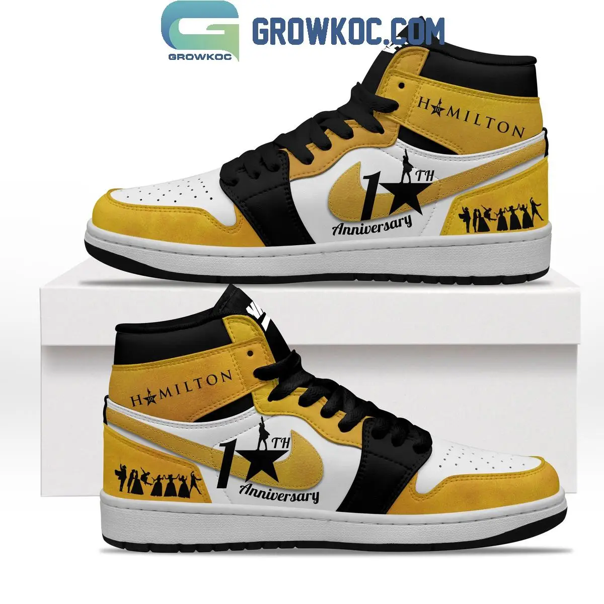 Hamilton 10 Years Anniversary Rise Up Air Jordan 1 Shoes