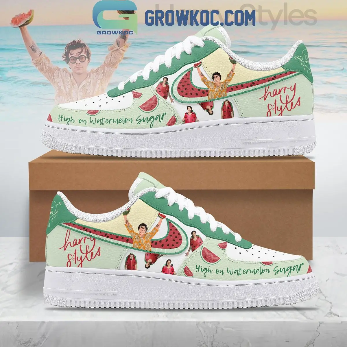 Harry Styles High On Watermelon Sugar Air Force 1 Shoes