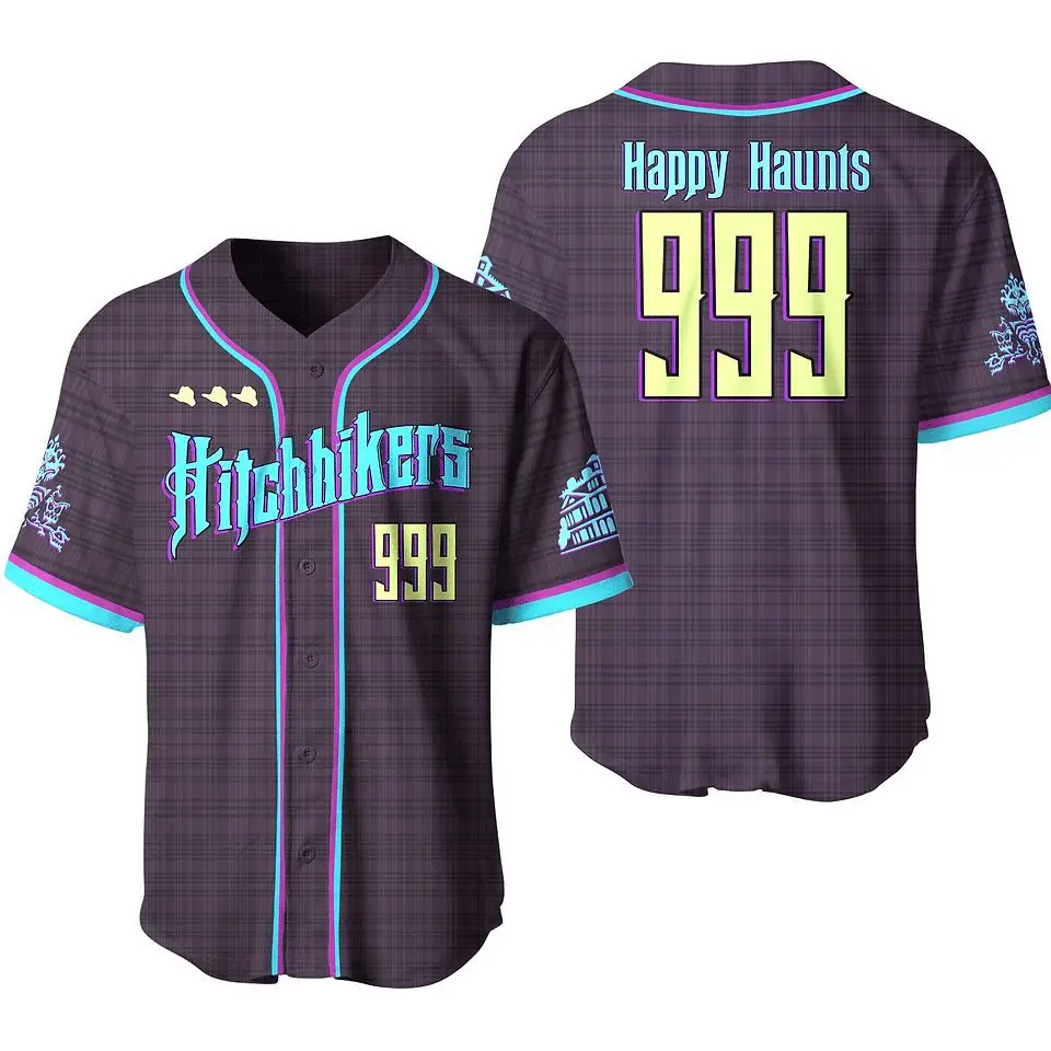 Haunted Hitchhikers Baseball Jersey - Happy Haunts 999 Design - Limited Edition