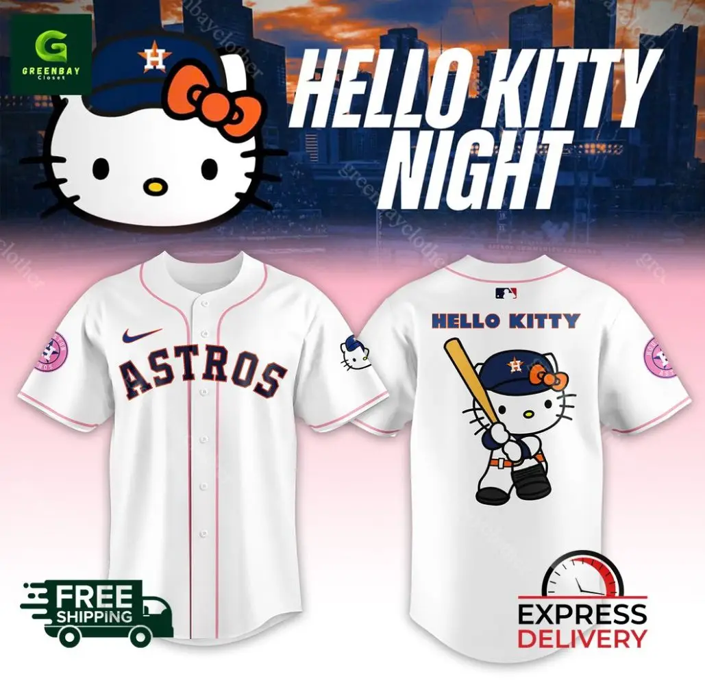Hello Kitty Astros Baseball Jersey Express Delivery Today