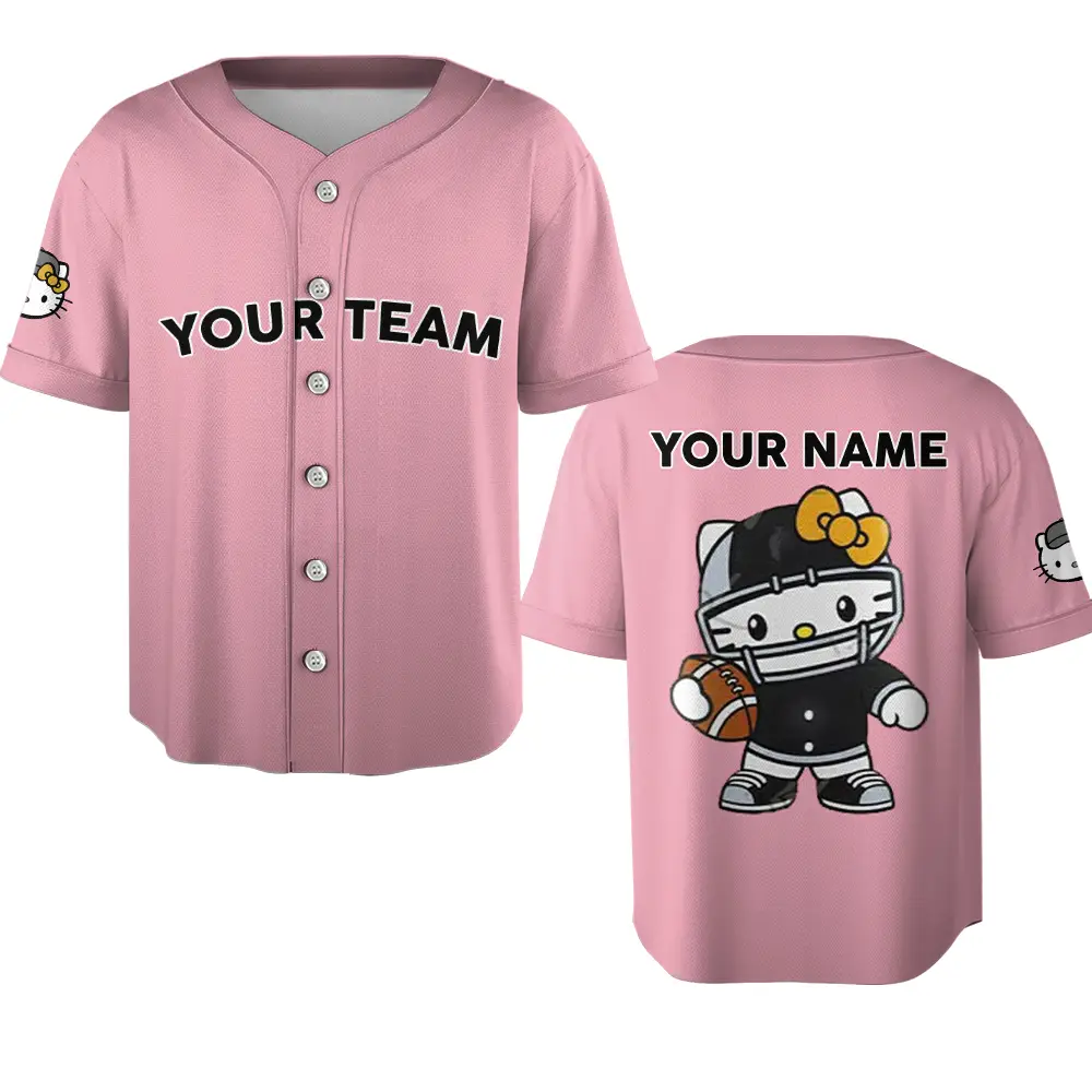 Hello Kitty Custom Your Pink Baseball Jersey - Cute & Sporty Fan Gear For Women & Kids