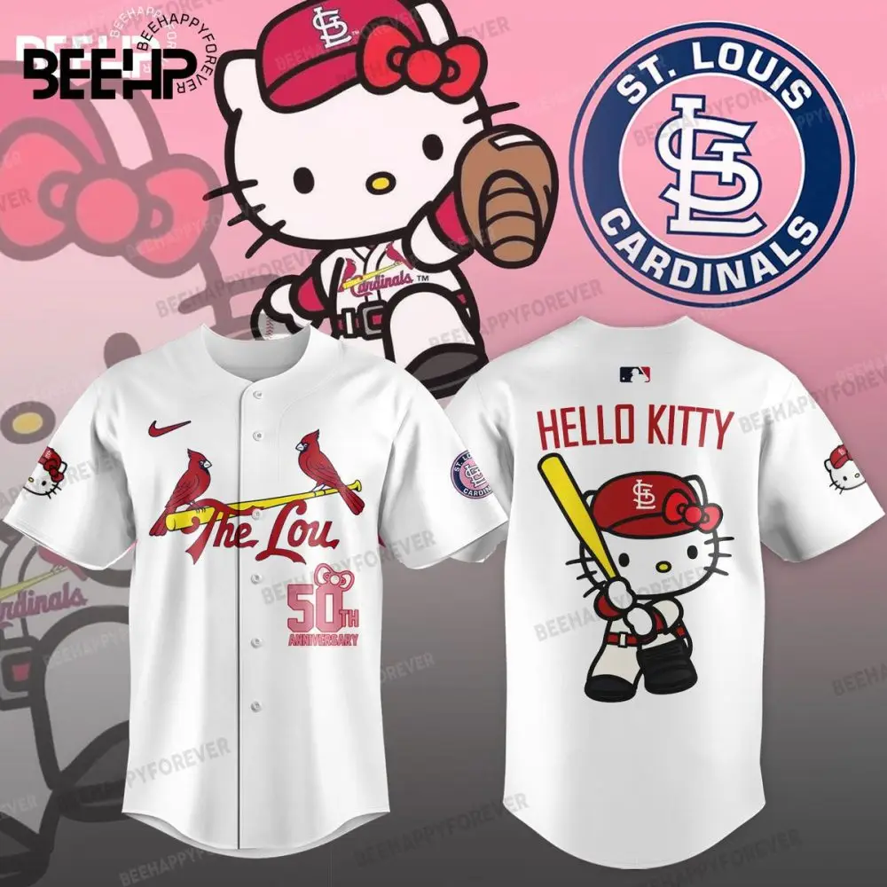Hello Kitty St. Louis Cardinals 50Th Anniversary Jersey – Cute & Sporty Fan Gear Hello Kitty St. Louis Cardinals 50Th Anniversary Jersey – Cute & Sporty Fan Gear - Image 1