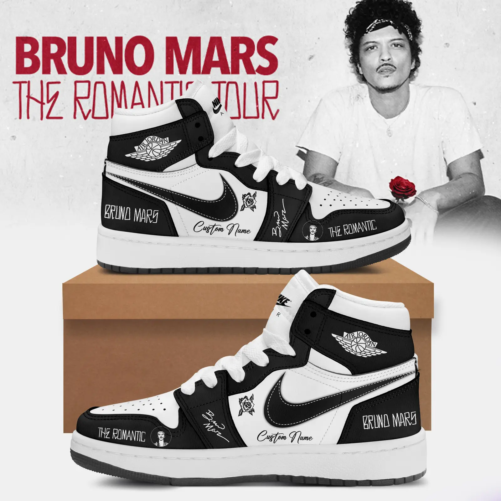 Hello Kitty X Bruno Mars Shoes The Romantic World Tour Merchandise Gift For Women