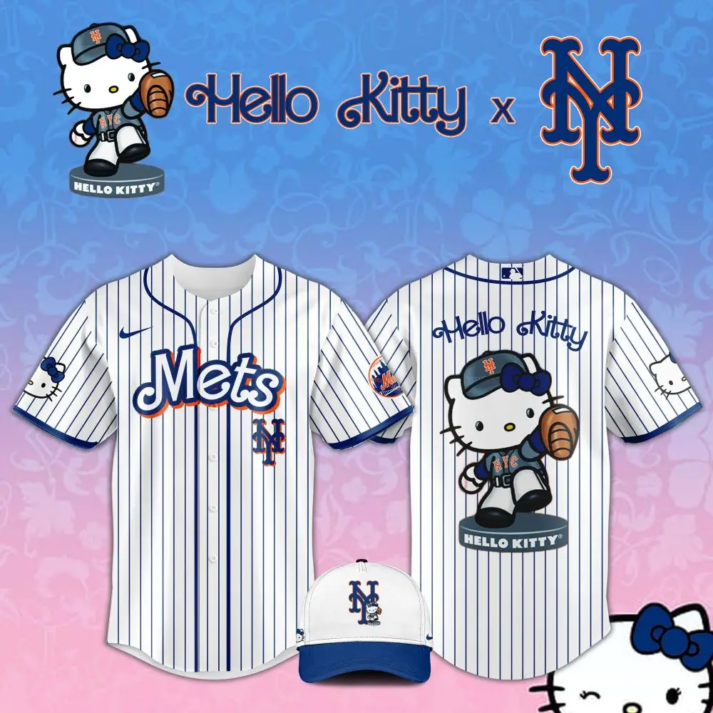 Hello Kitty X Mets Baseball Jersey – Limited Edition Fan Gear!