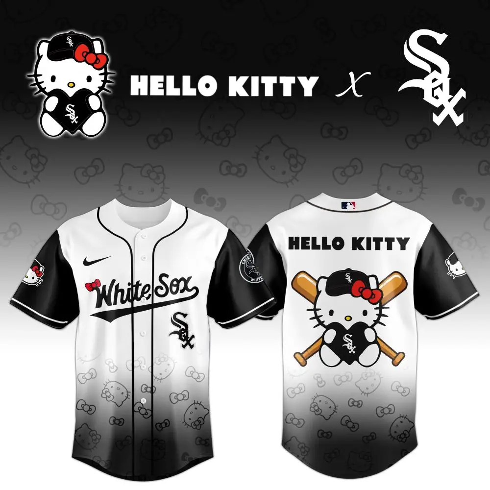 Hello Kitty X White Sox Limited Edition Baseball Jersey – Cute & Sporty Fan Gear Hello Kitty X White Sox Limited Edition Baseball Jersey – Cute & Sporty Fan Gear - Image 1