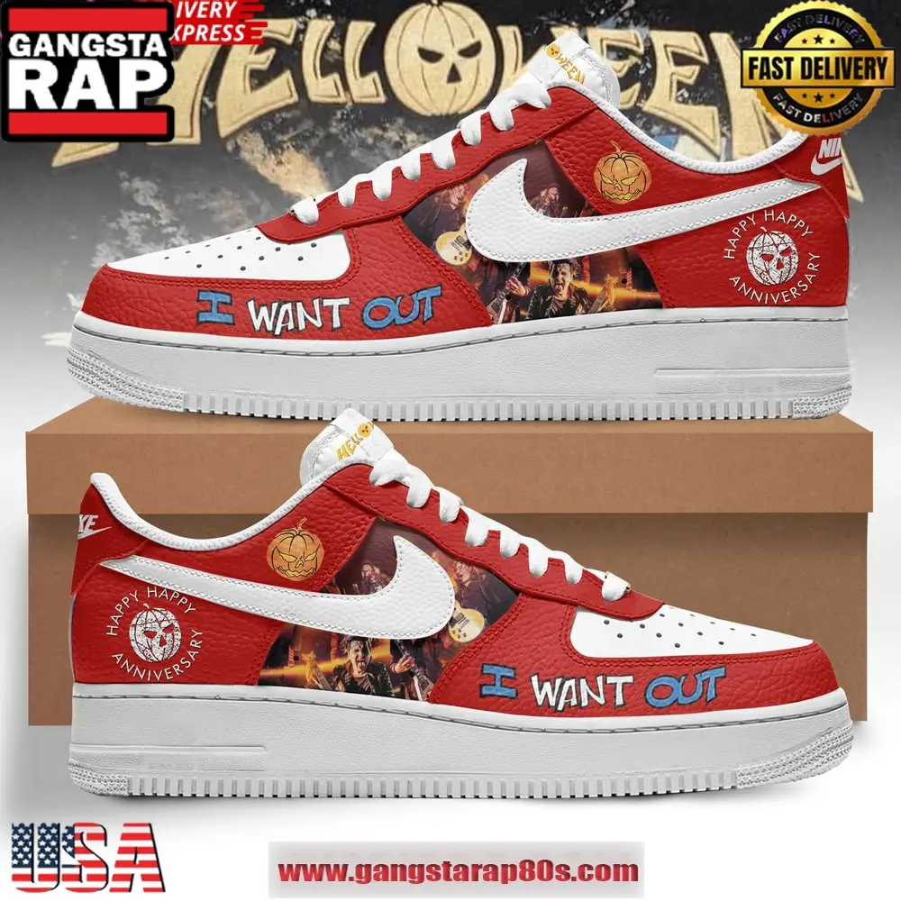 Helloween I Want Out Special Edition Air Force 1 Running Sneakers Shoes Helloween I Want Out Special Edition Air Force 1 Running Sneakers Shoes - Image 1