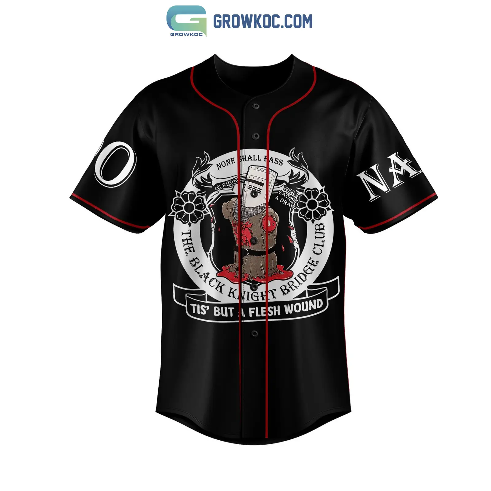 Holy Grail The Black Knight Bridge Club Personalized Baseball Jersey