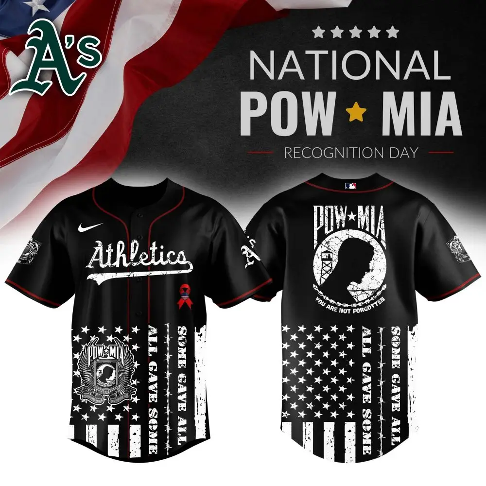Honor Heroes: A'S Pow Mia Baseball Jersey - Limited Edition Tribute Apparel