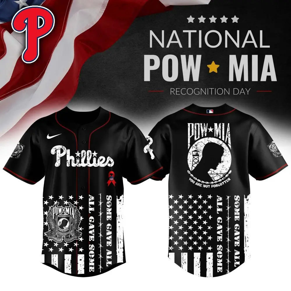 Honor Heroes: Phillies Pow*Mia Baseball Jersey - Patriotic & Stylish Tribute Wear