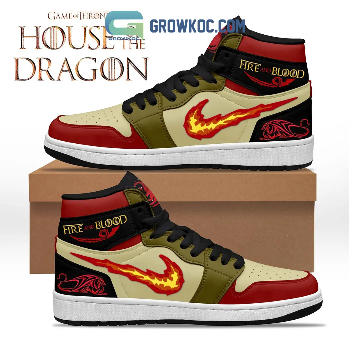 House Of The Dragon Fire And Blood Air Jordan 1 Shoes