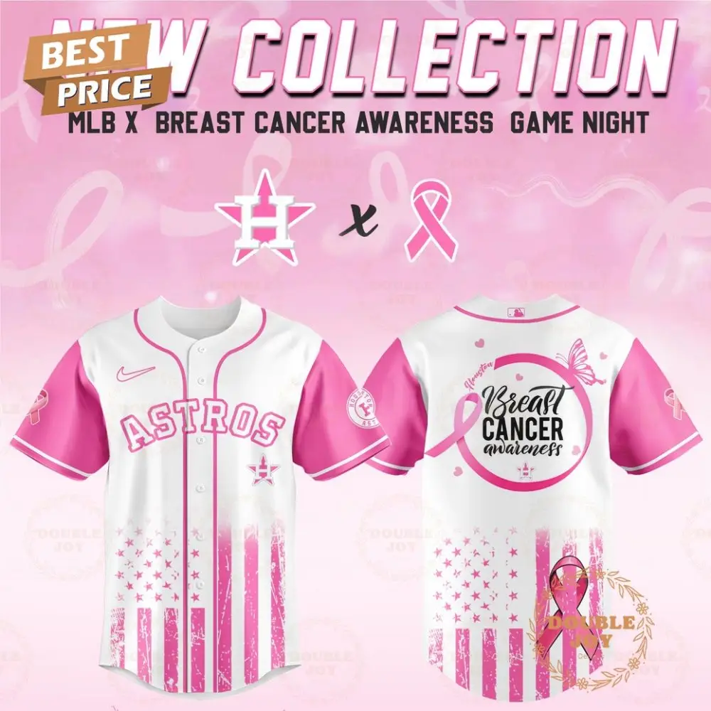 Houston Astros 2025 Breast Cancer Awareness Game Night Special Edition Baseball Jersey
