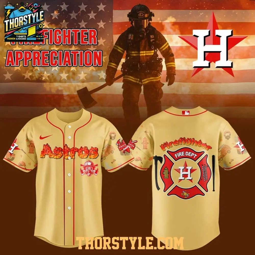Houston Astros 2025 Day For Firefighter Appreciation Baseball Jersey