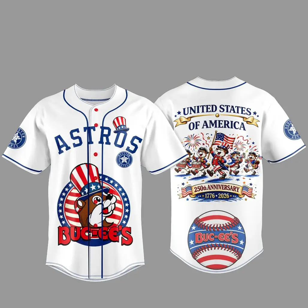 Houston Astros Freedom 250 USA Anniversary Baseball Jersey - Tazila