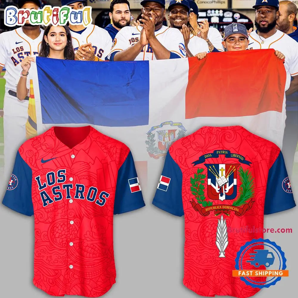 Houston Astros MLB 2024 Astros Dominican Heritage Baseball Jersey Shirt Houston Astros MLB 2024 Astros Dominican Heritage Baseball Jersey Shirt - Image 1