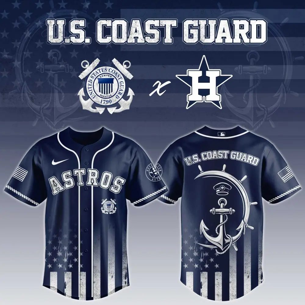 Houston Astros Mlb X National Usa Coast Guard Day Custom Baseball Jersey