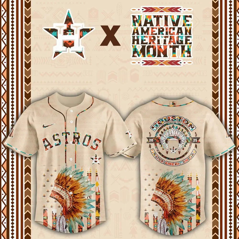 Houston Astros Native American Heritage Month Custom Baseball Jersey