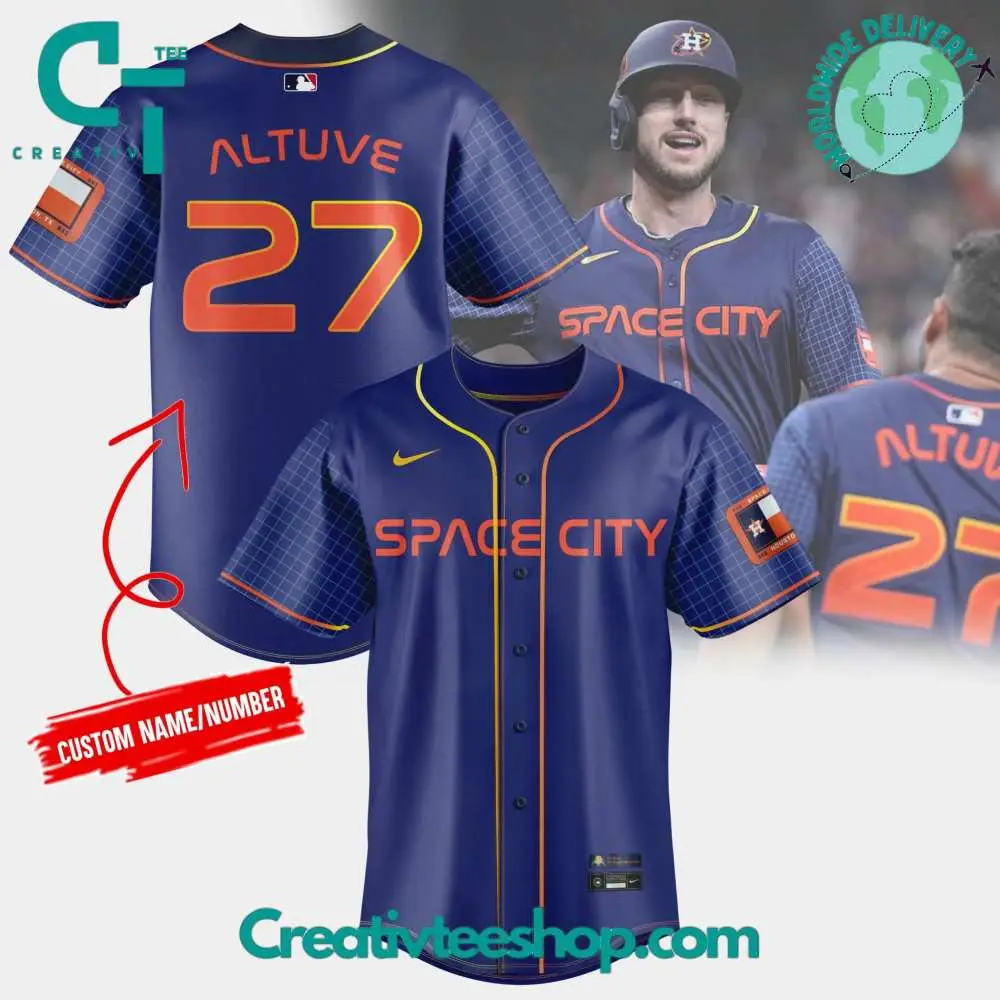 Houston Astros Navy City Connect Baseball Jersey