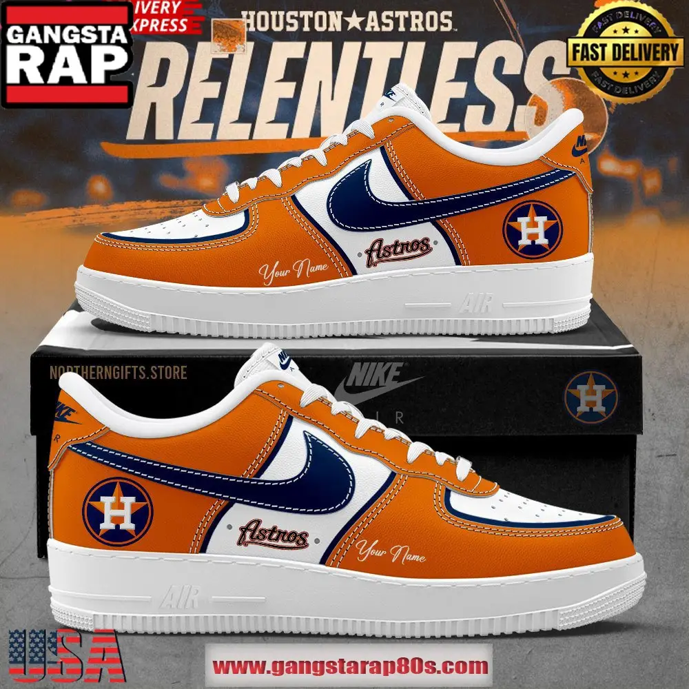 Houston Astros Relentless Special Limited Air Force 1 Sneakers Shoes Houston Astros Relentless Special Limited Air Force 1 Sneakers Shoes - Image 1