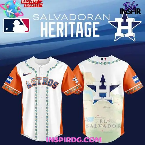 Houston Astros Salvadoran Heritage 2025 Baseball Jersey Houston Astros Salvadoran Heritage 2025 Baseball Jersey - Image 1