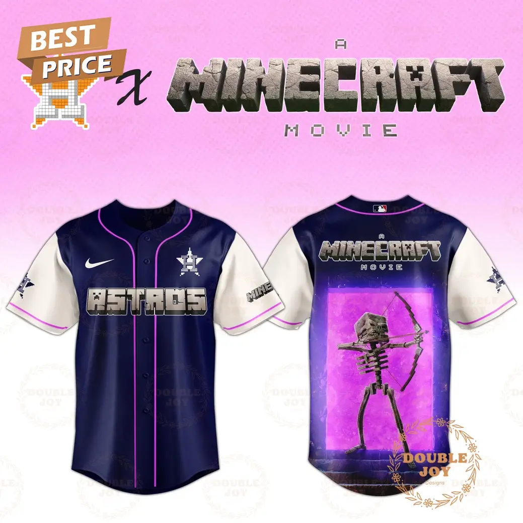 Houston Astros Skeleton A Minecraft Movie 2025 Special Edition Baseball Jersey Houston Astros Skeleton A Minecraft Movie 2025 Special Edition Baseball Jersey - Image 1