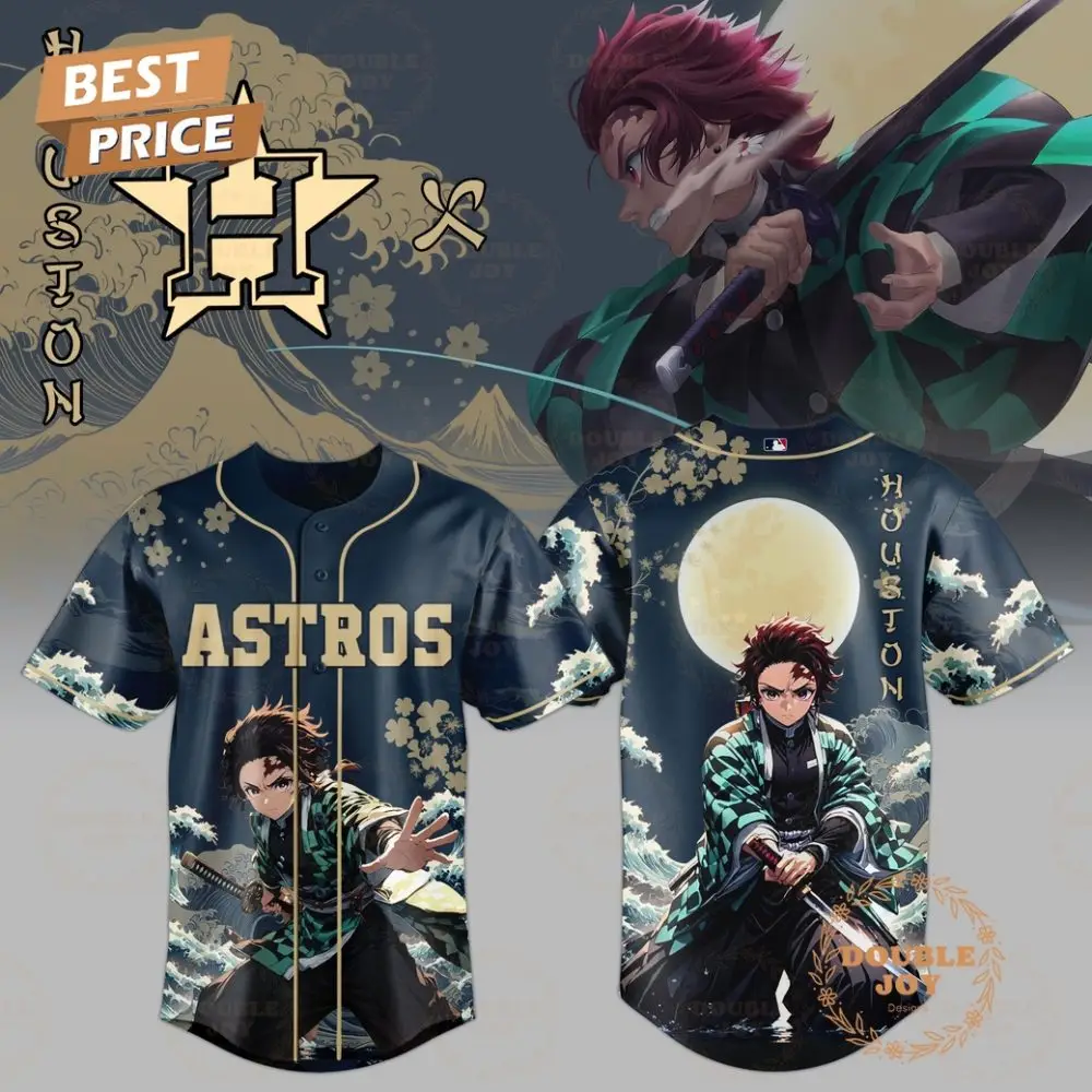 Houston Astros Tanjiro Kamado X Demon Slayer: Kimetsu No Yaiba 2025 Limited Edition Baseball Jersey