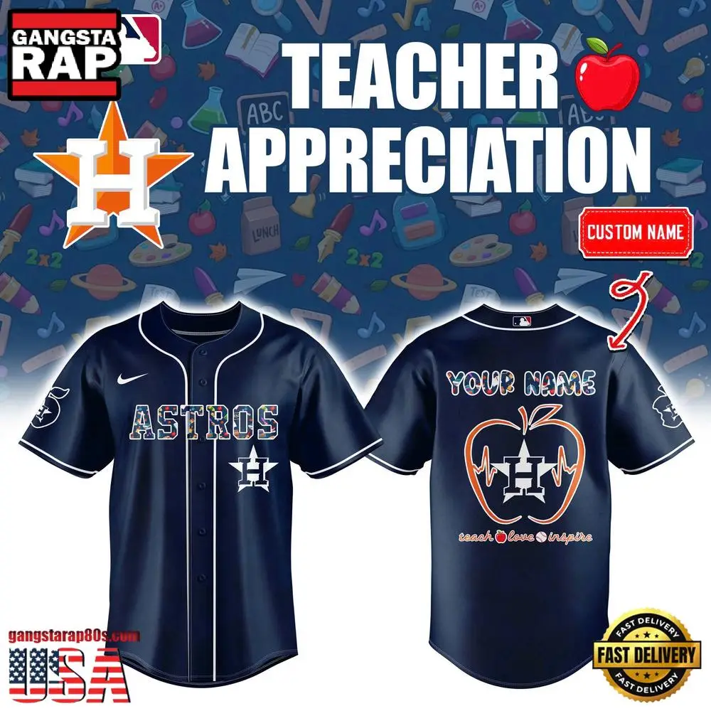 Houston Astros TEACHER APPRECIATION NIGHT 2025 Limited CustomBaseball Jersey Shirt Houston Astros TEACHER APPRECIATION NIGHT 2025 Limited CustomBaseball Jersey Shirt - Image 1