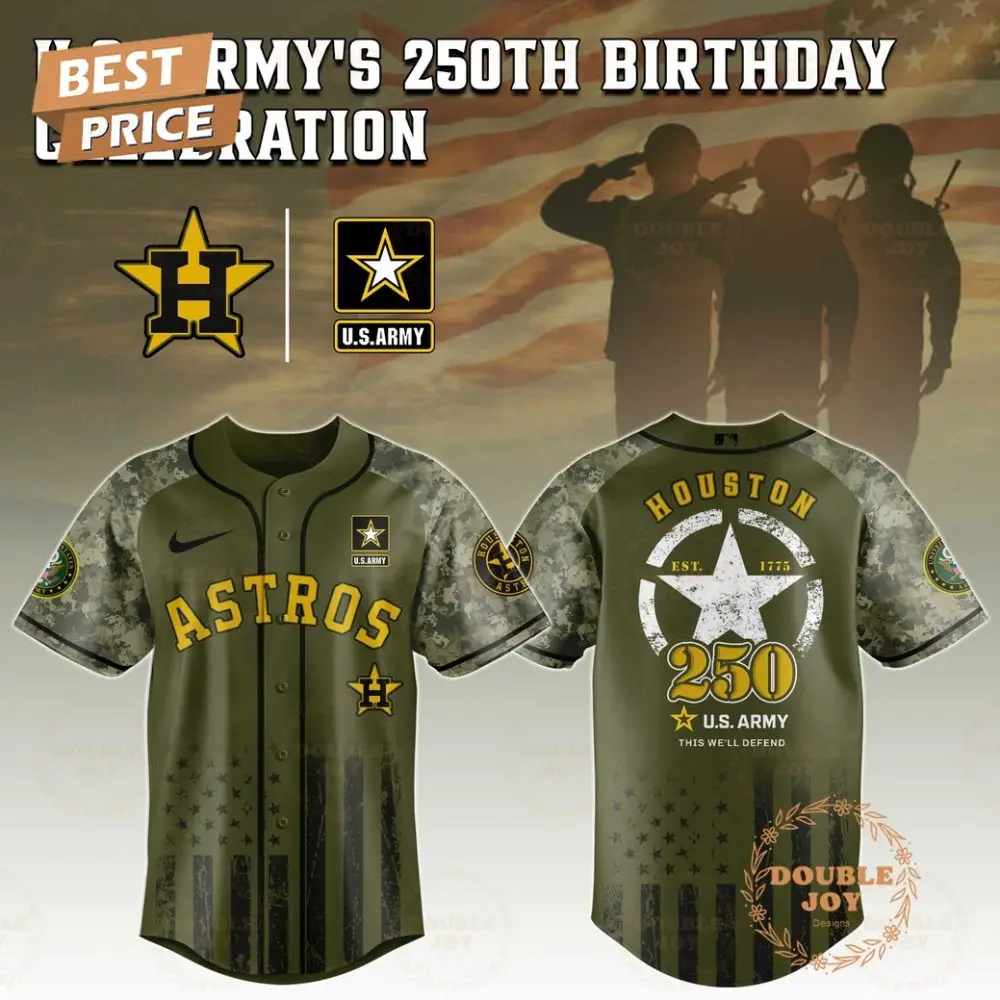 Houston Astros U.S. Army'S 250Th Limited Edition Baseball Jersey