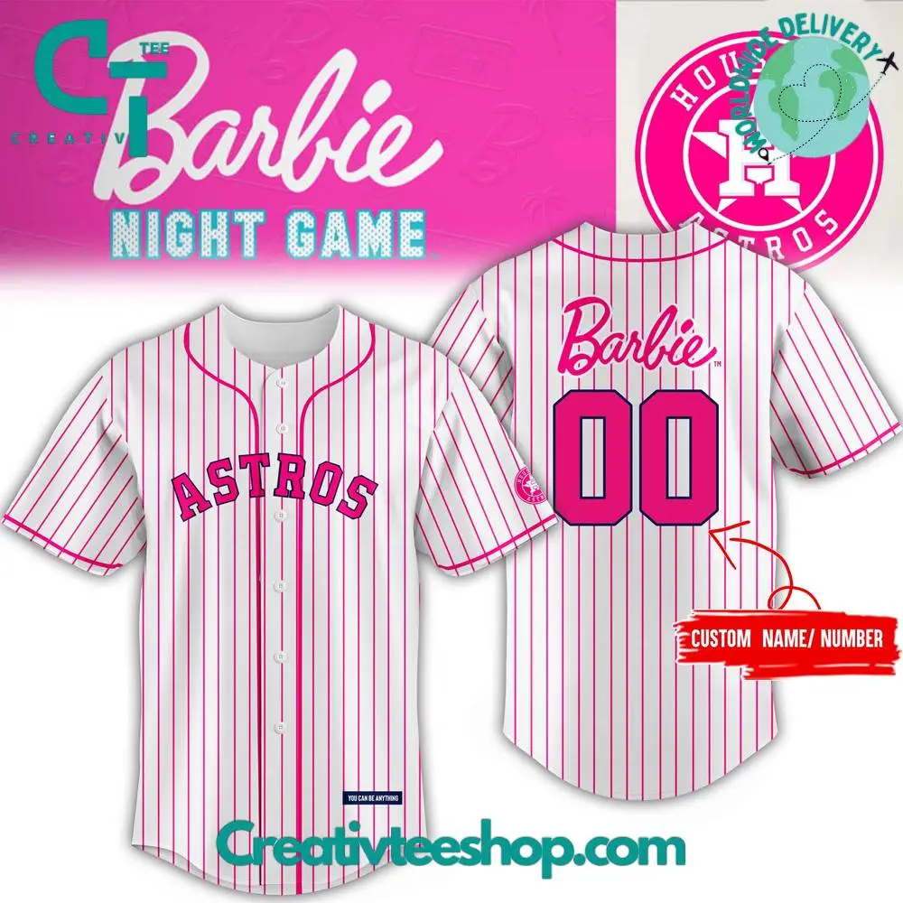 Houston Astros X Barbie Night Game Baseball Jersey