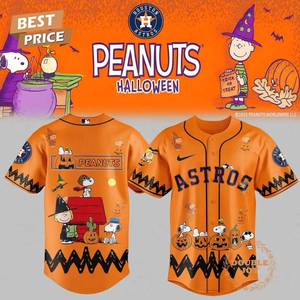 Houston Astros x Halloween Peanuts Orange Baseball Jersey