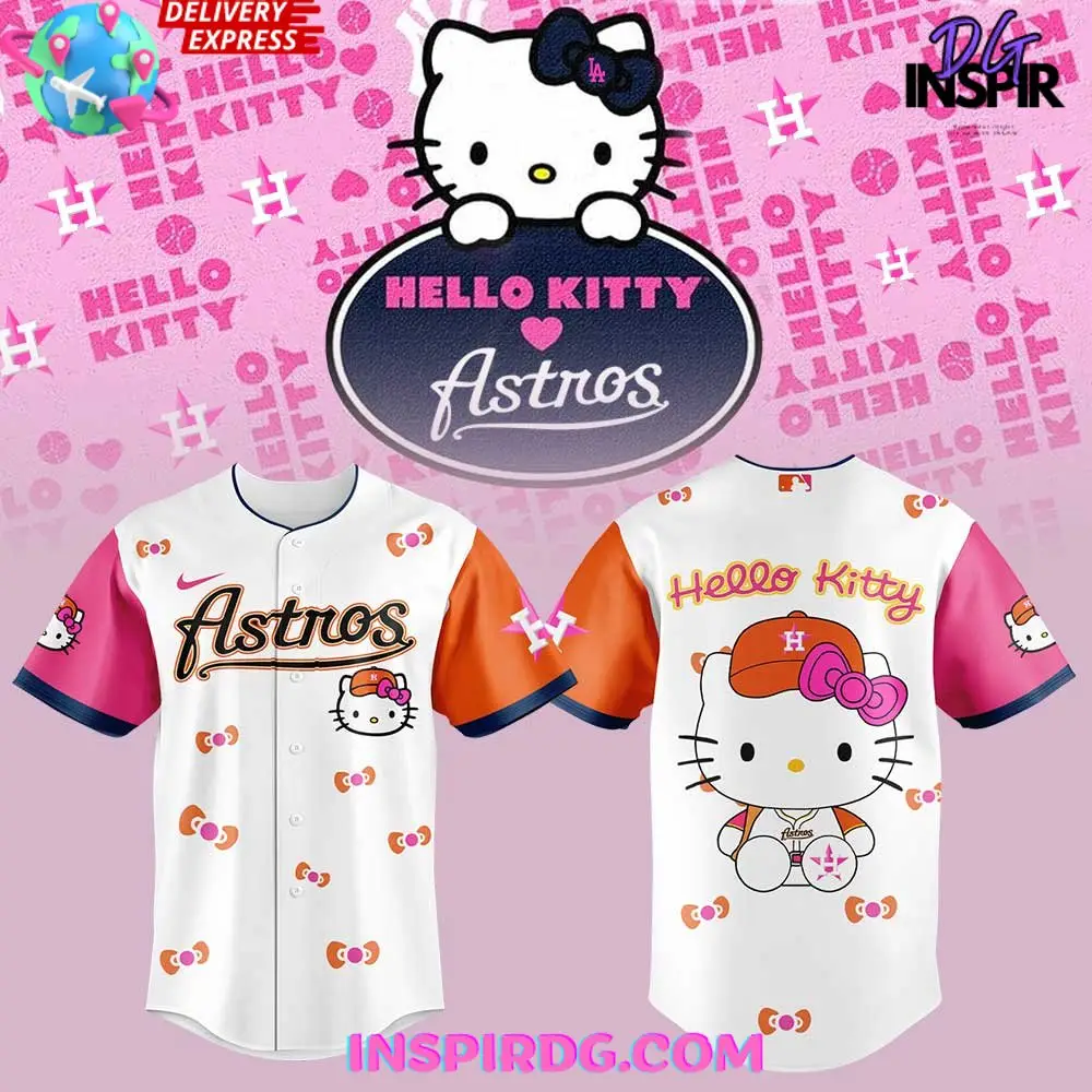 Houston Astros X Hello Kitty Night 2025 Baseball Jersey Houston Astros X Hello Kitty Night 2025 Baseball Jersey - Image 1