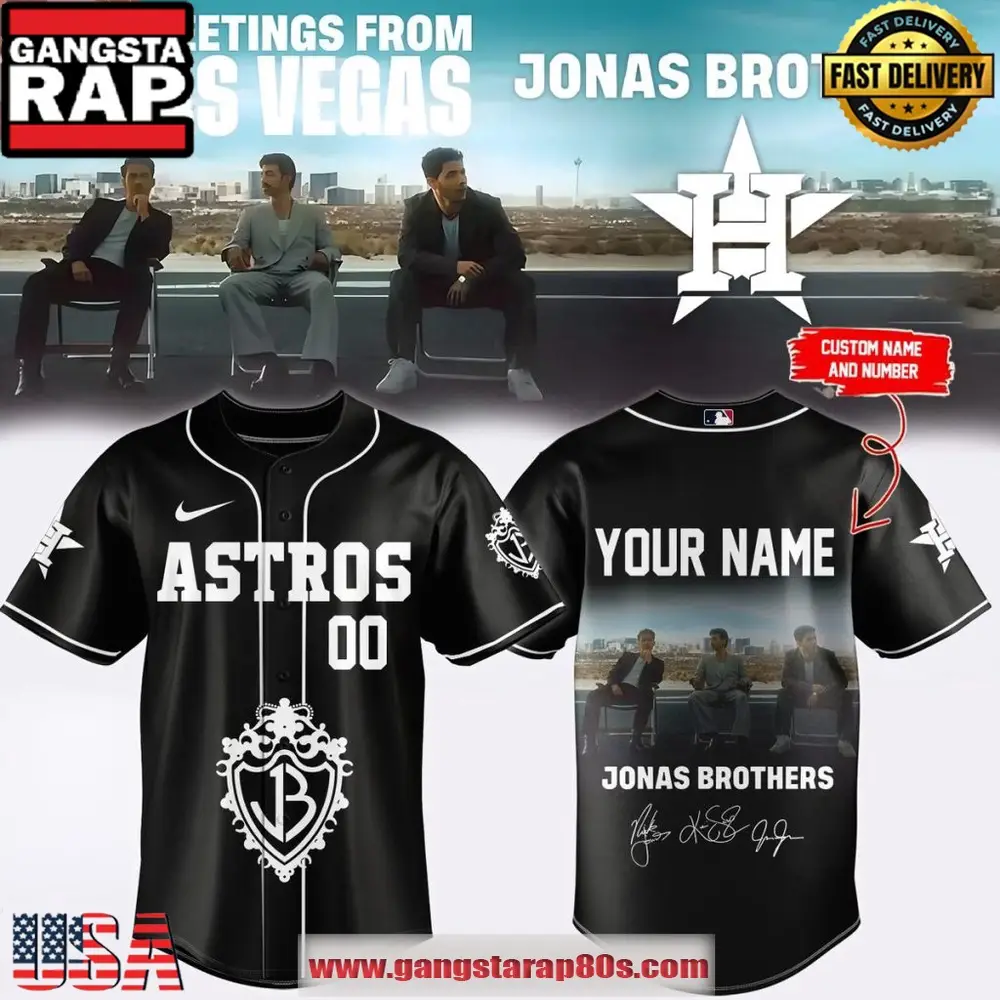 Houston Astros x Jonas Brothers Greetings From Las Vegas Tour 2026 Custom Baseball Jersey Houston Astros x Jonas Brothers Greetings From Las Vegas Tour 2026 Custom Baseball Jersey - Image 1