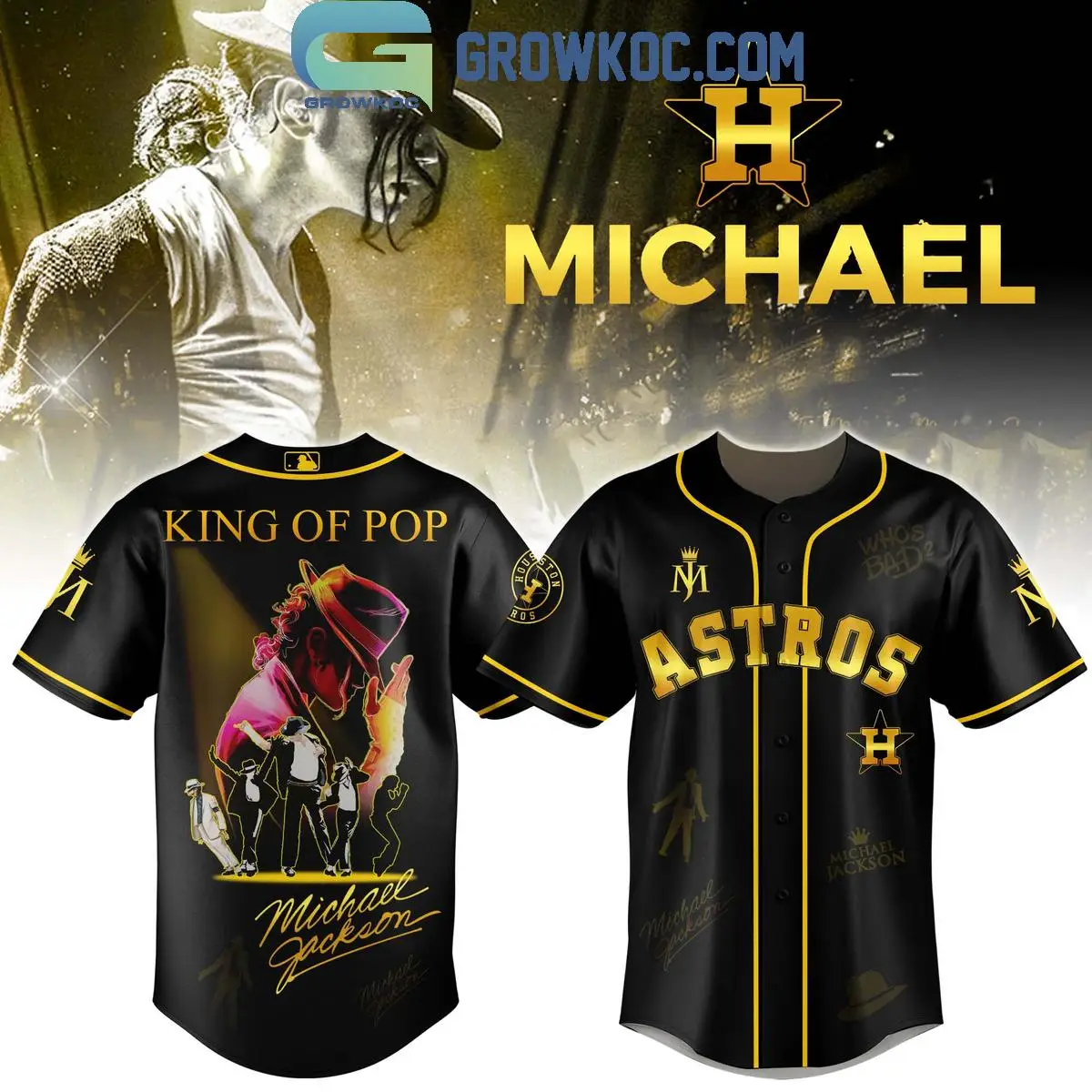 Houston Astros x Michael Jackson King Of Pop Jersey