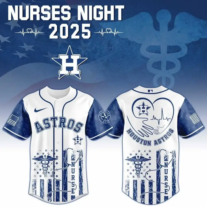 Houston Astros x Nurses Night 2025 Baseball Jersey Houston Astros Merch Father's Day Gifts - Tazila