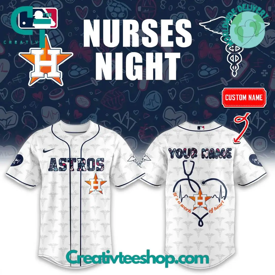 Houston Astros X Nurses Night Personalized Baseball Jersey Houston Astros X Nurses Night Personalized Baseball Jersey - Image 1