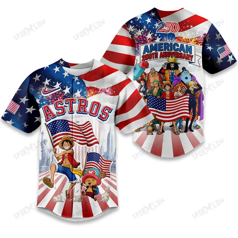 Houston Astros X One Piece United States Of America 250 Baseball Jersey